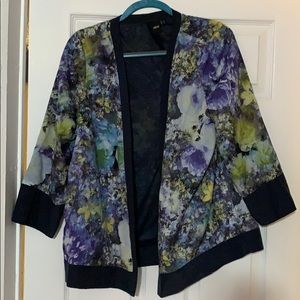 Lightweight floral kimono blazer jacket